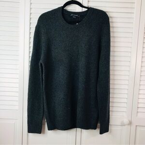 New FRENCH CONNECTION Charcoal Mel Aries Fisherman Rib Sweater Size Large
